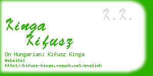 kinga kifusz business card